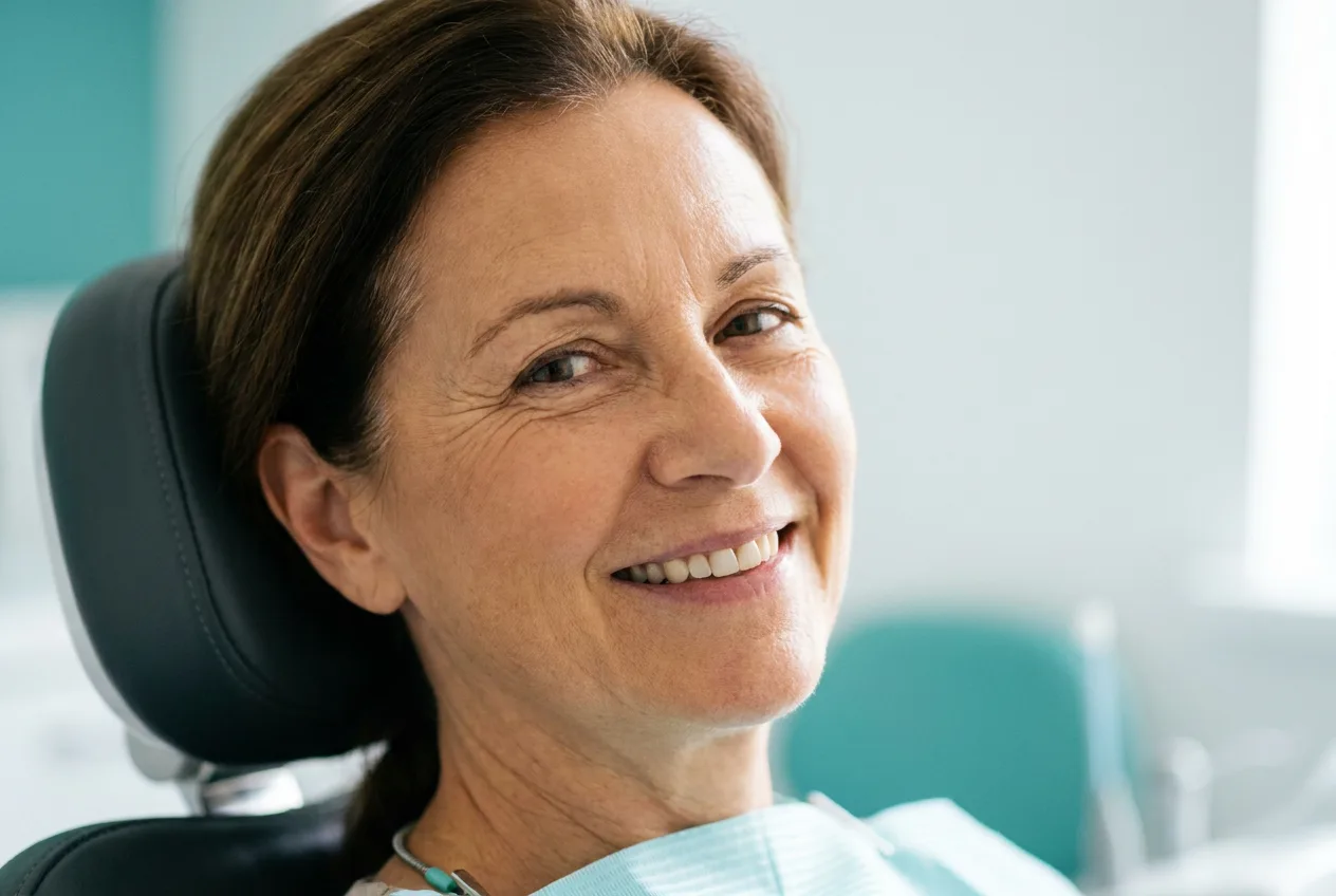 patient smiling in dental chair